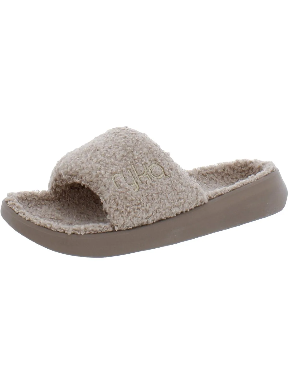 Aimi Cozy Womens Faux Fur Lined Slip on Slide Sandals