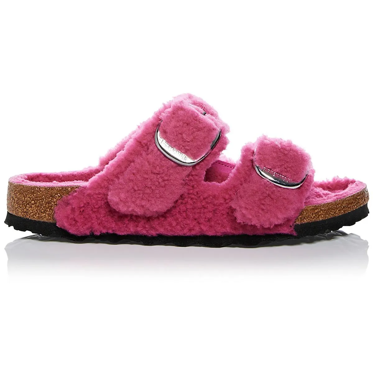Arizona Big Buckle Teddy River Womens Shearling Footbed Slide Sandals