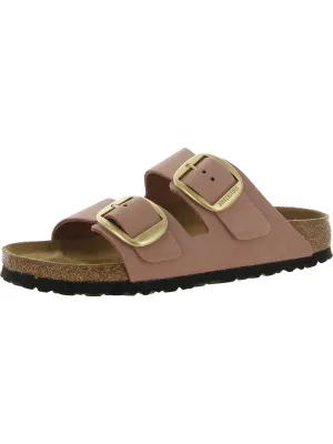 Arizona Big Buckle Womens Leather Open Toe Slide Sandals