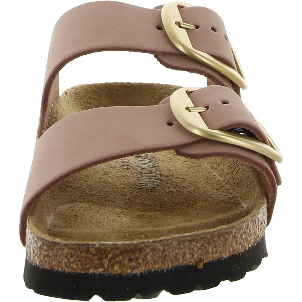 Arizona Big Buckle Womens Leather Open Toe Slide Sandals