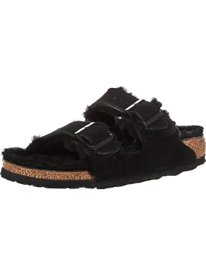 Arizona Womens Suede Fur Lined Footbed Sandals