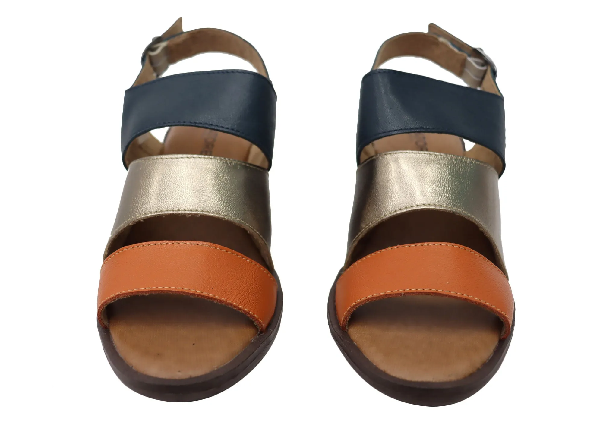 Balatore Carmen Womens Comfortable Brazilian Leather Mid Heel Sandals Balatore Shoes