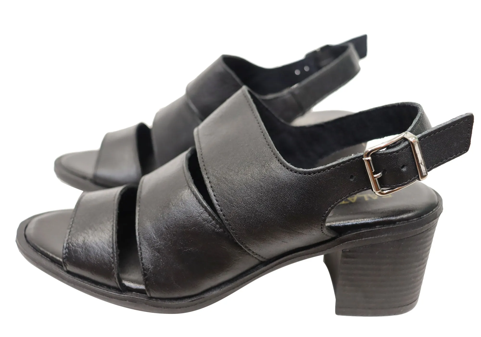 Balatore Carmen Womens Comfortable Brazilian Leather Mid Heel Sandals Balatore Shoes