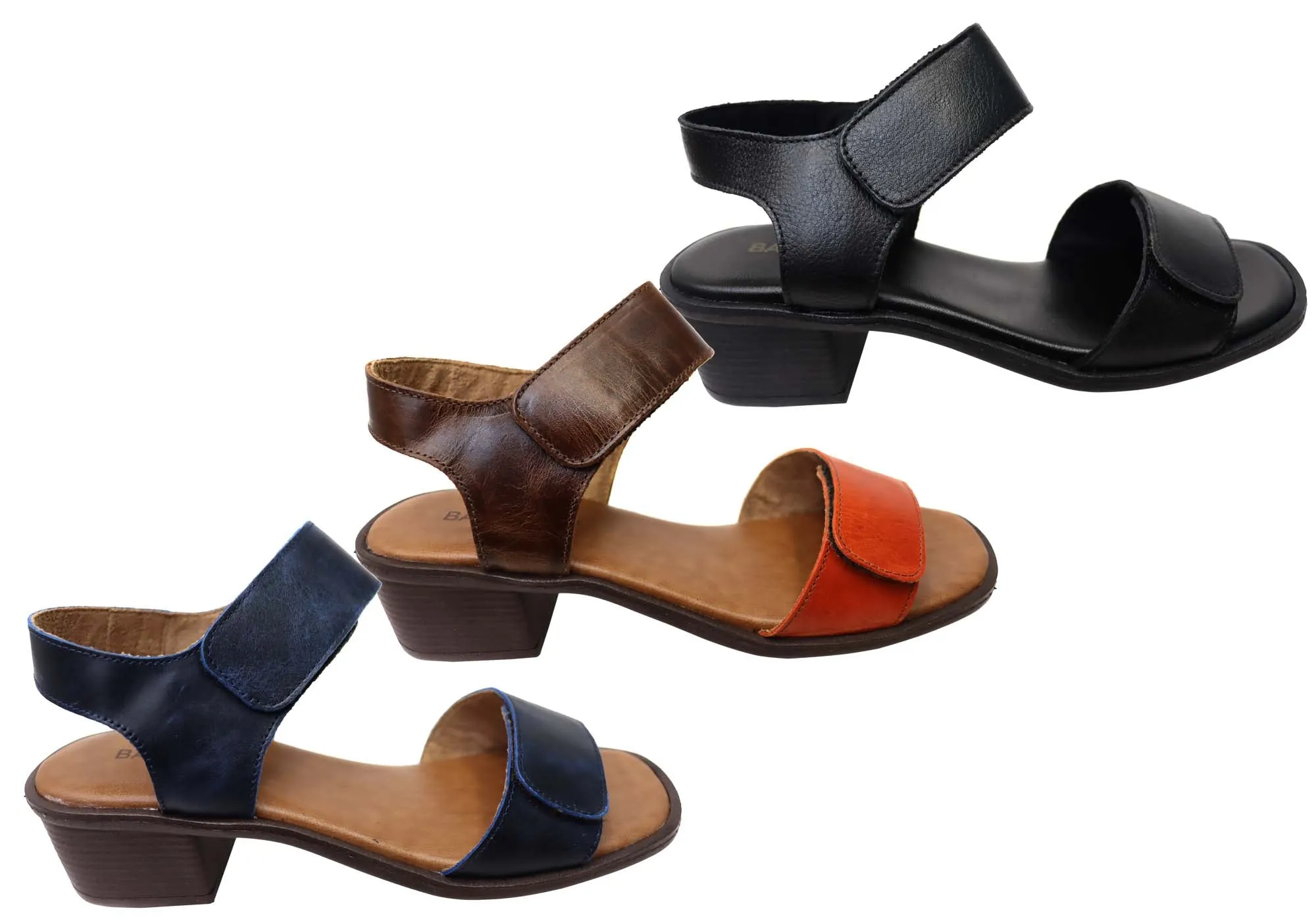Balatore Sally Womens Comfortable Brazilian Leather Low Heel Sandals Balatore Shoes