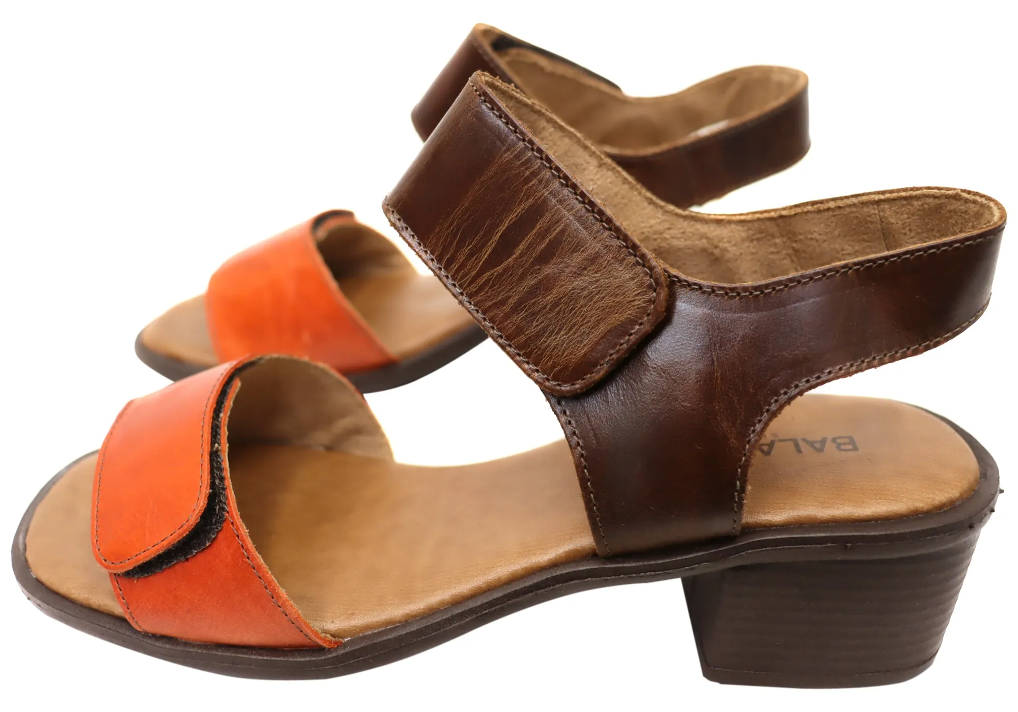 Balatore Sally Womens Comfortable Brazilian Leather Low Heel Sandals Balatore Shoes
