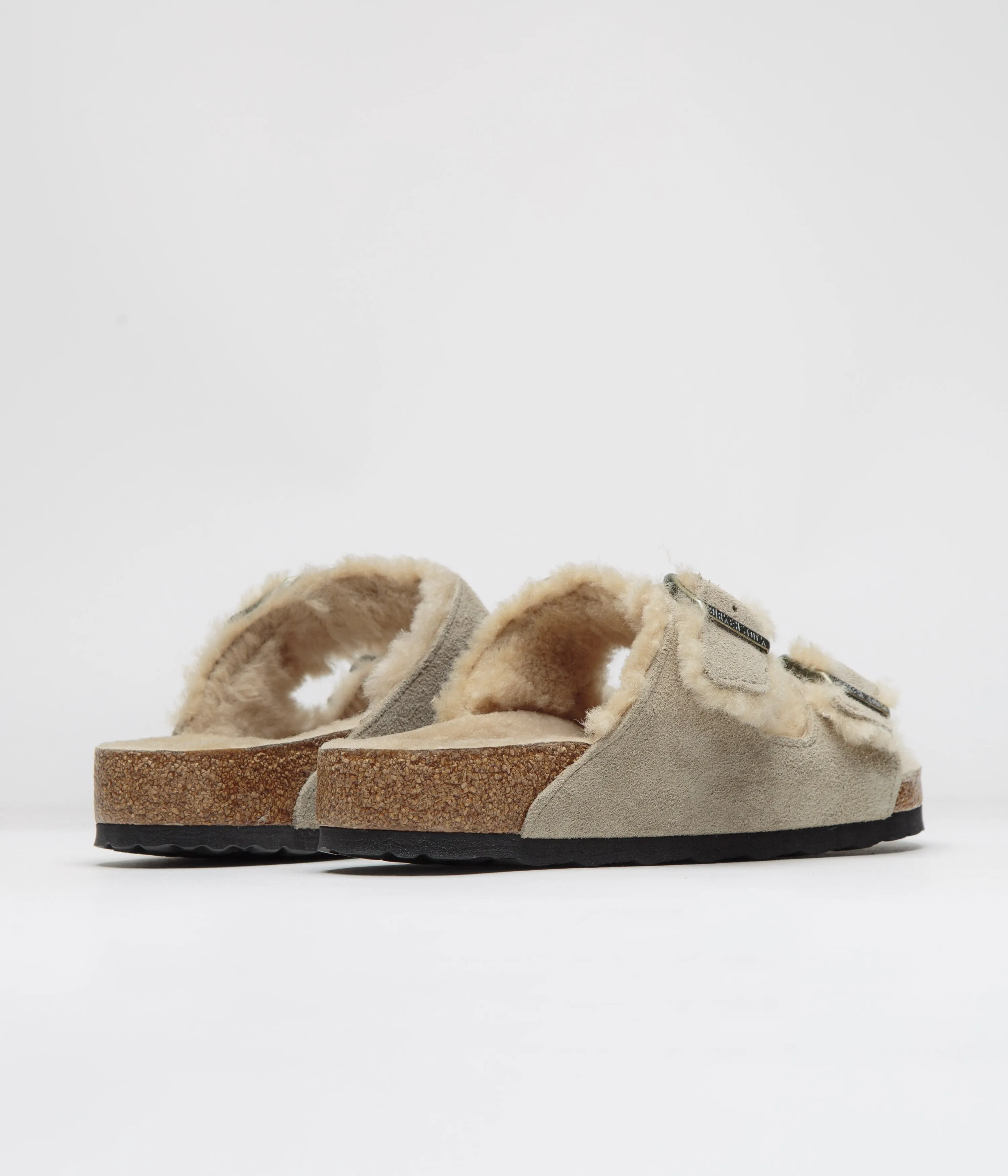 Birkenstock Arizona Shearling Sandals - Taupe Birkenstock Shoes