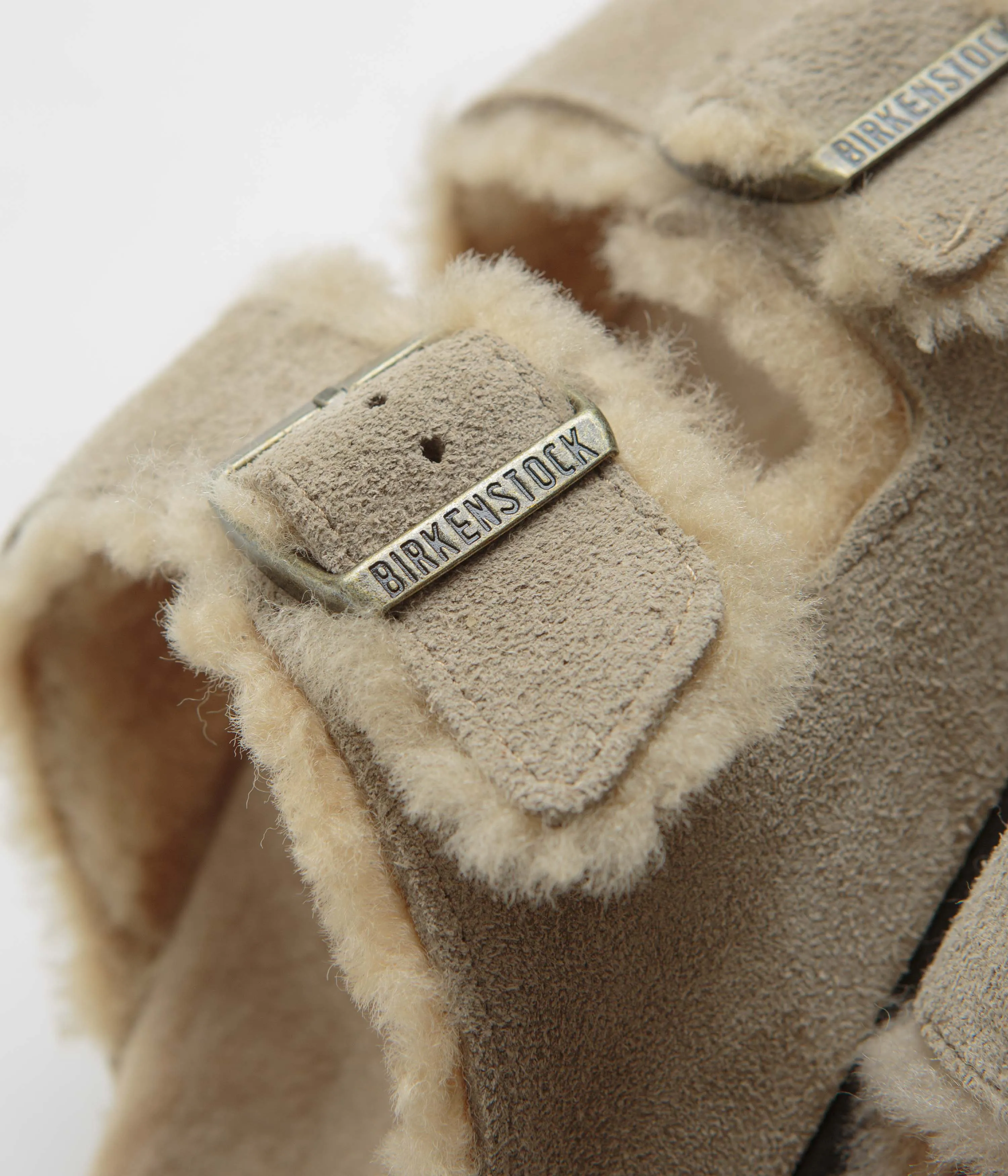 Birkenstock Arizona Shearling Sandals - Taupe Birkenstock Shoes