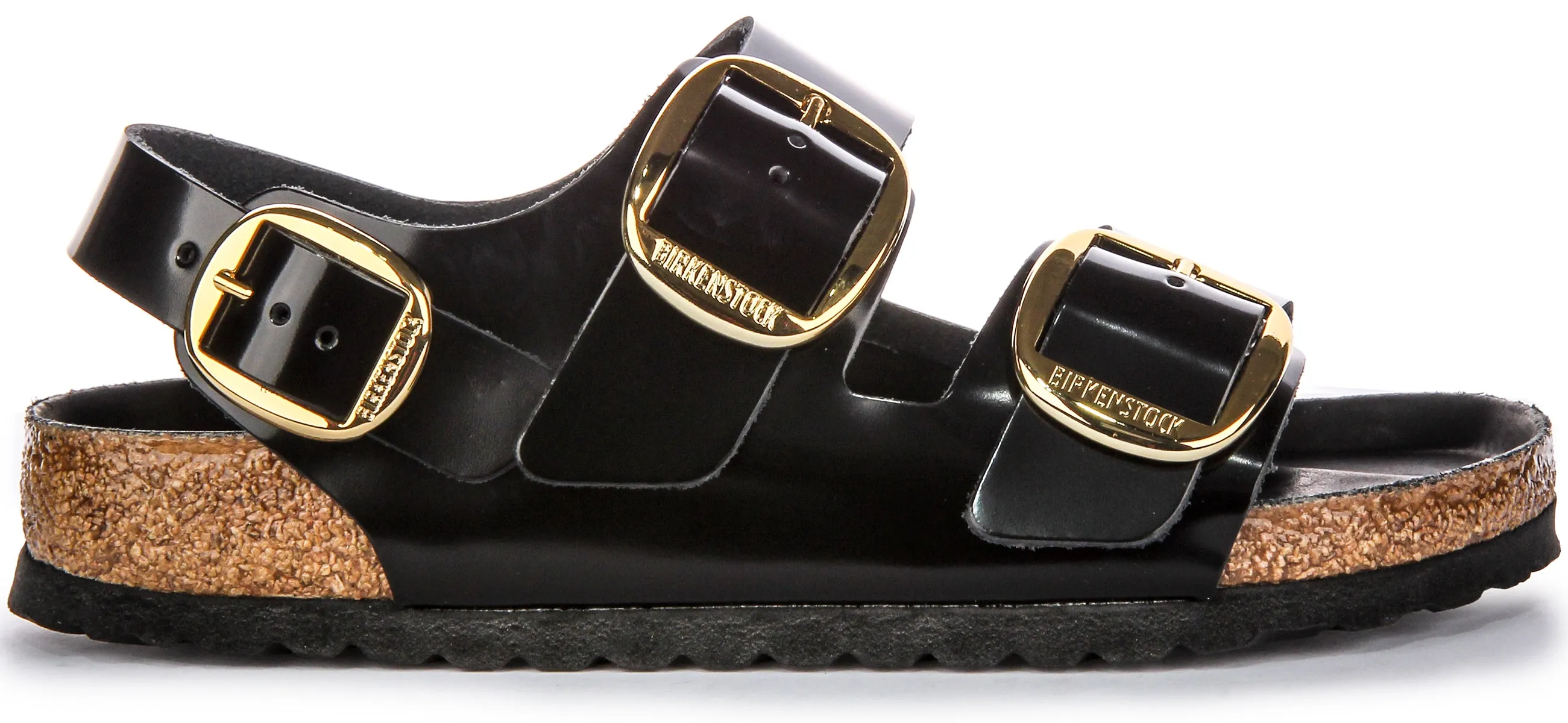 Birkenstock Milano Big Buckle In Black Patent | Regular Fit Shoes Birkenstock
