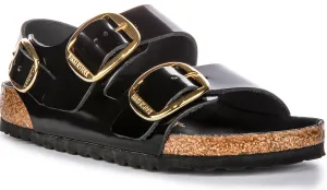 Birkenstock Milano Big Buckle In Black Patent | Regular Fit Shoes Birkenstock