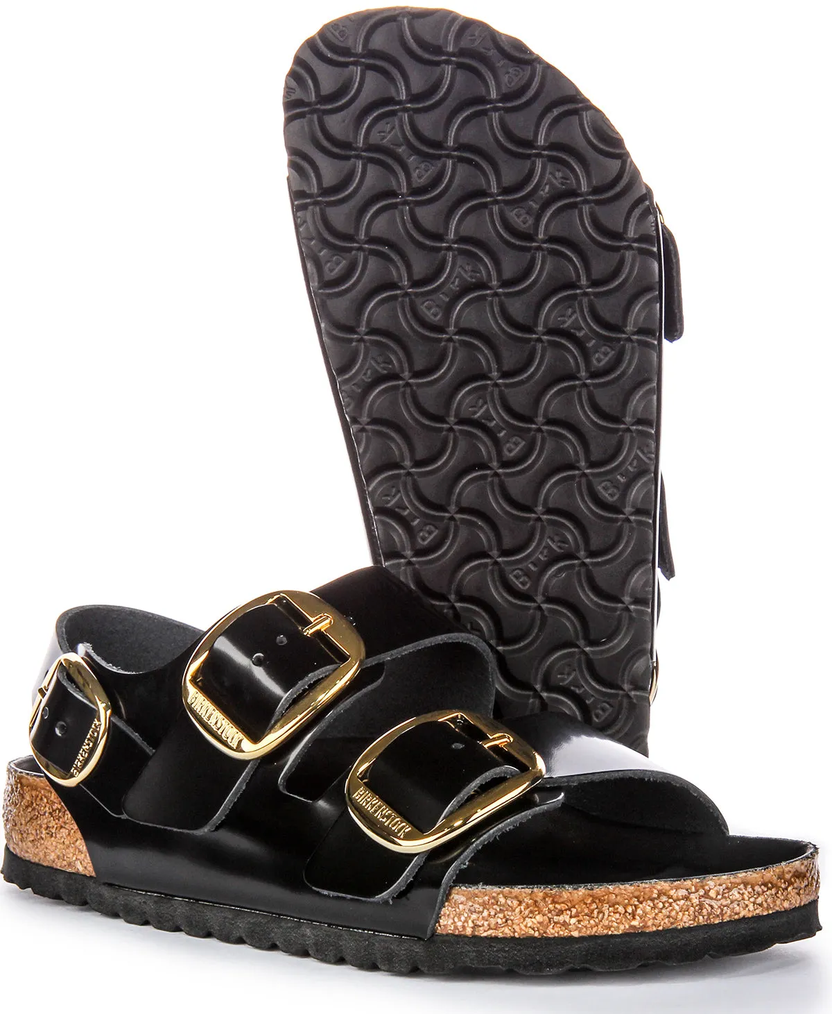 Birkenstock Milano Big Buckle In Black Patent | Regular Fit Shoes Birkenstock