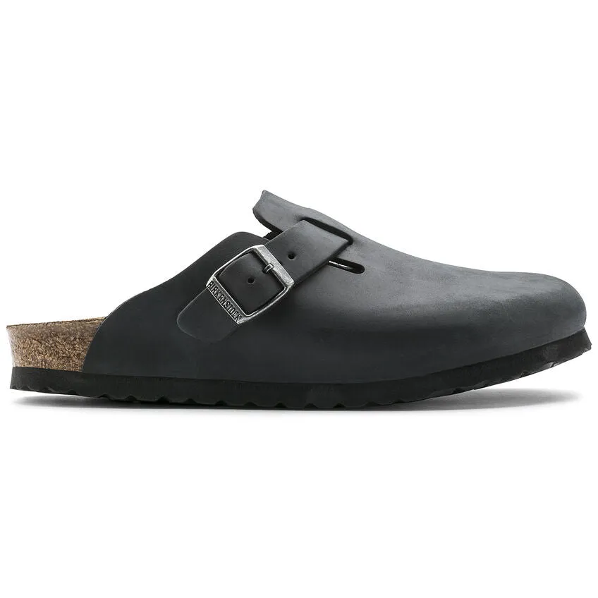 Birkenstock Shoes Boston Oiled Leather Black Regular