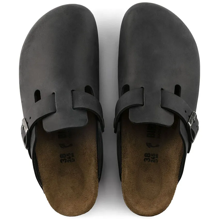 Birkenstock Shoes Boston Oiled Leather Black Regular