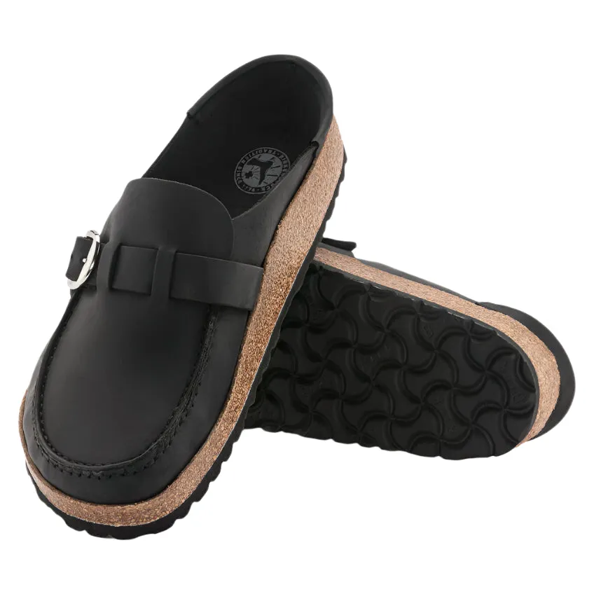 Birkenstock Shoes Buckley Oiled Leather Black Narrow