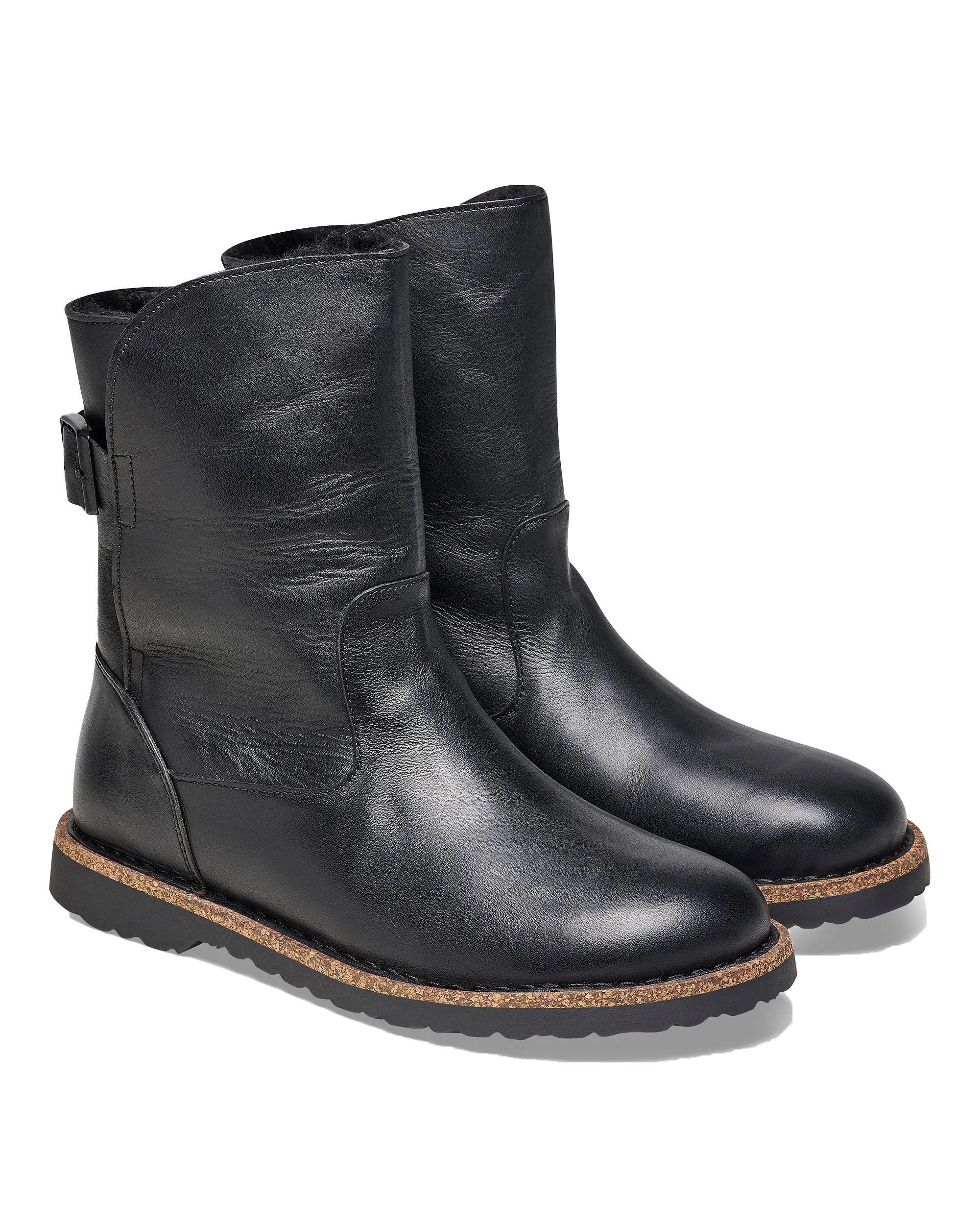 Birkenstock Shoes Uppsala Natural Leather Boots in Black