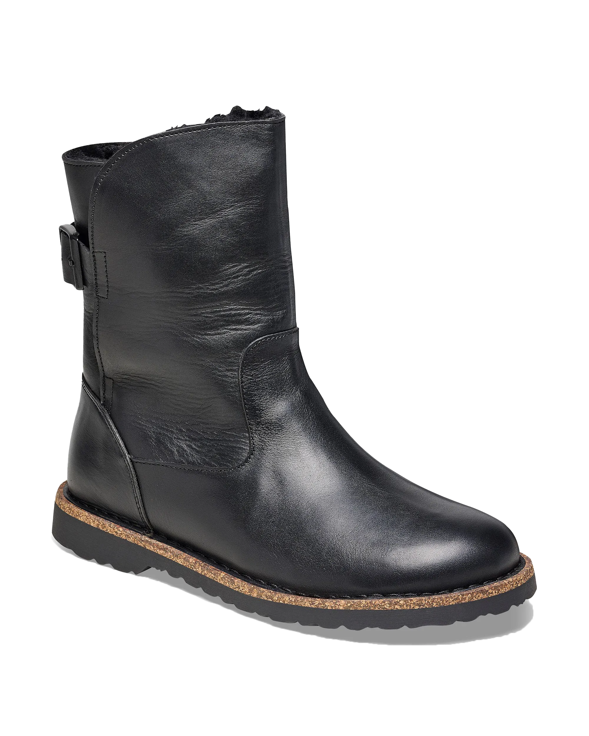 Birkenstock Shoes Uppsala Natural Leather Boots in Black