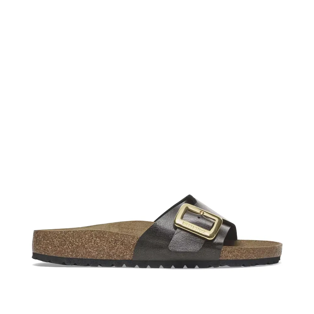 Birkenstock Women's Catalina Luxe Buckle Birko-Flor Sandal in Graceful Licorice