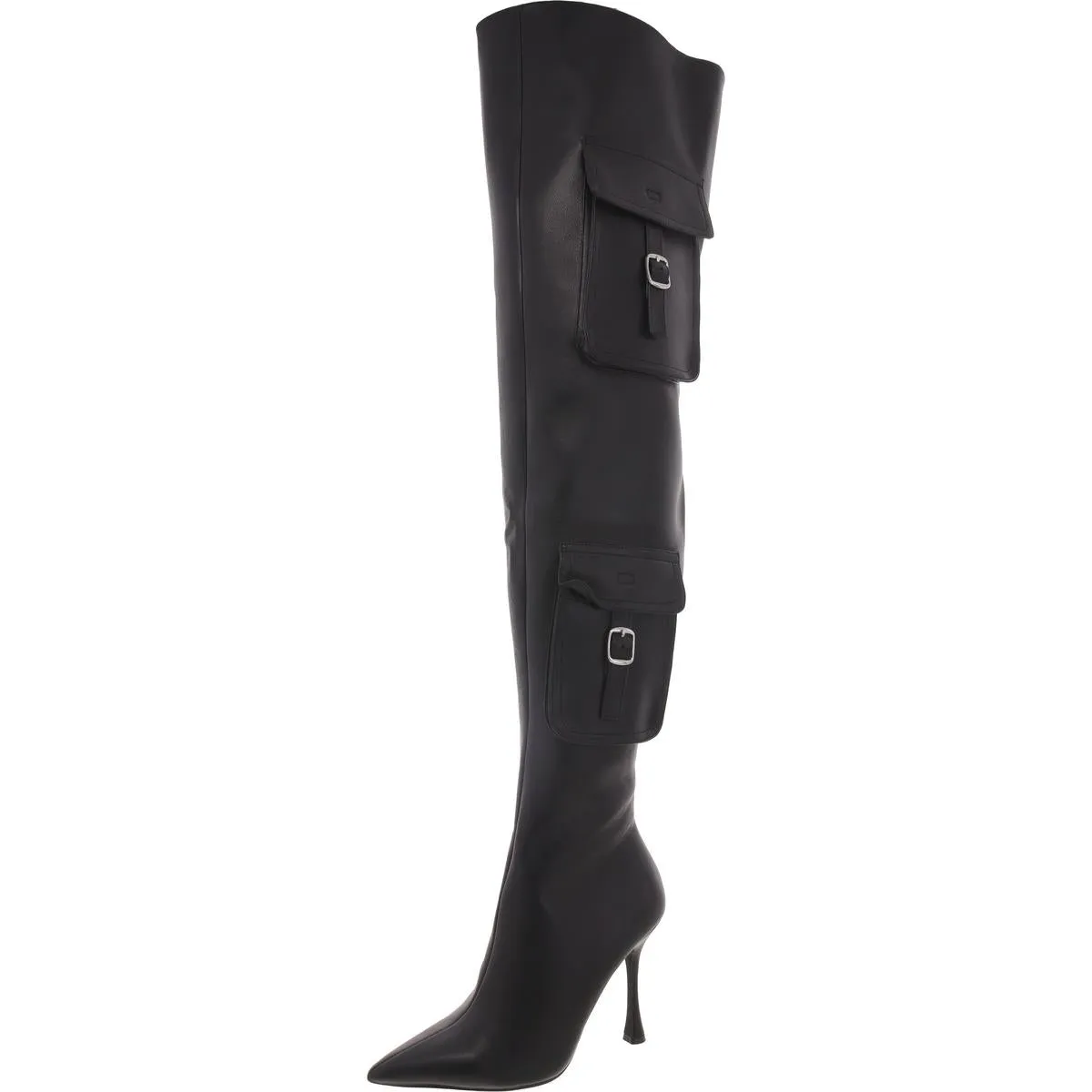 Brittany Womens Buckle Pumps Thigh-High Boots