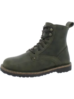 Bryson Shearling Womens Nubuck Leather Lace Up Combat & Lace-up Boots