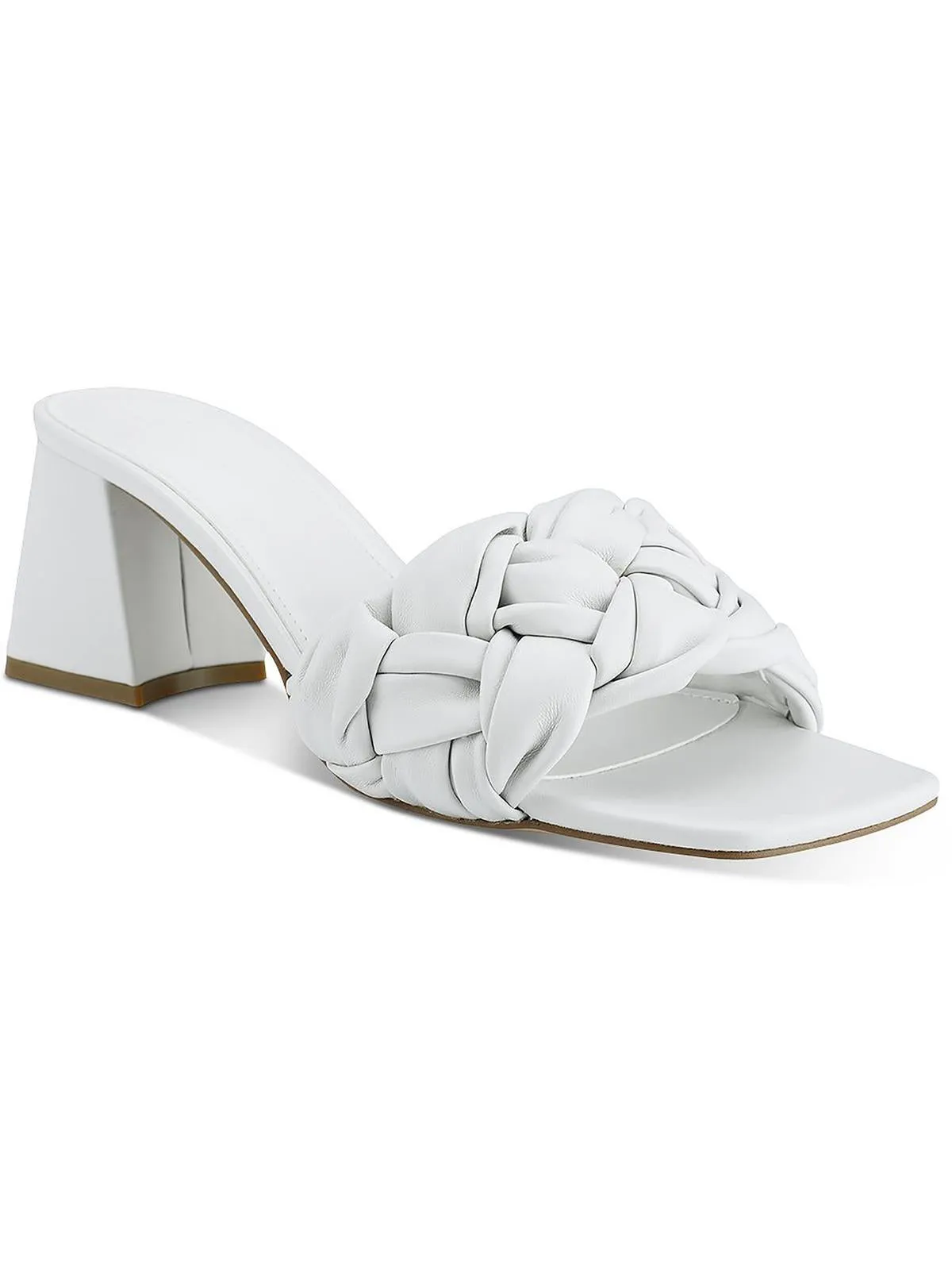 Cerita Womens Leather Braided Heel Sandals