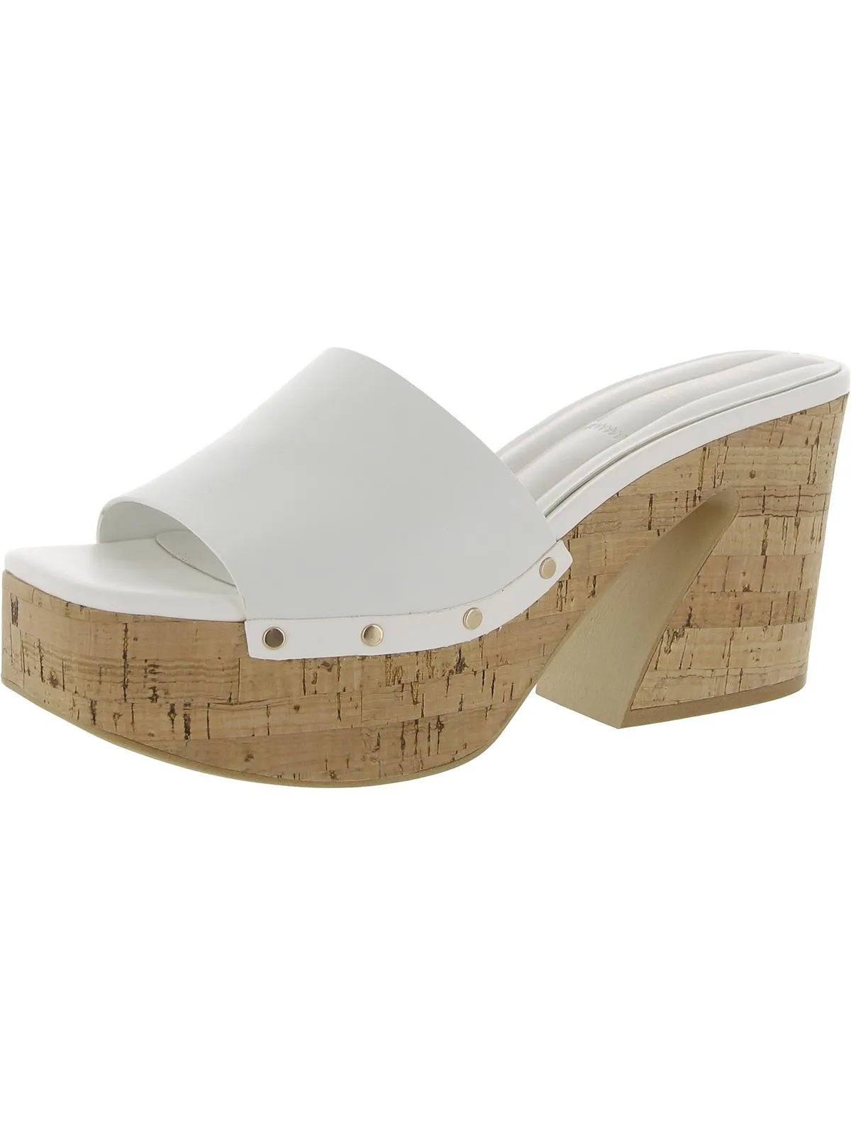Damara Womens Leather Slip On Platform Sandals