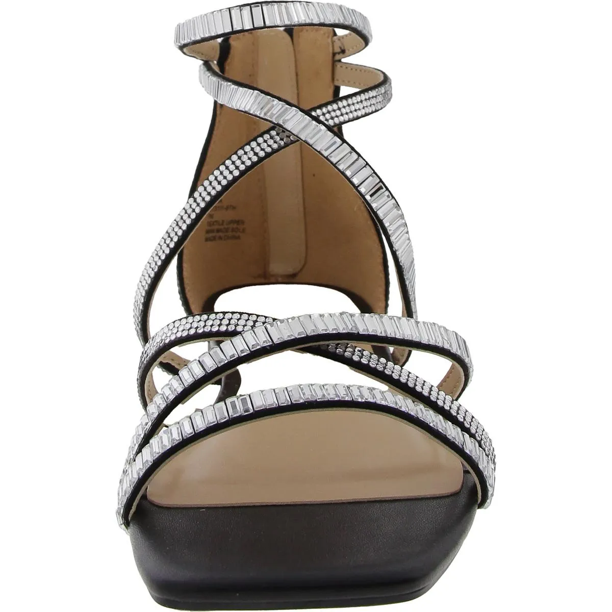 Dana Womens Embellished Square Toe Strappy Sandals