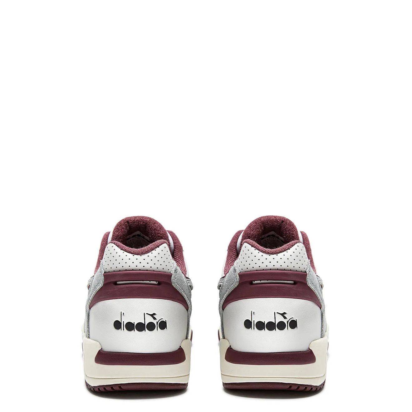 Diadora Womens Winner SL Trainer Moon Rock / Malaga Red Shoes Diadora