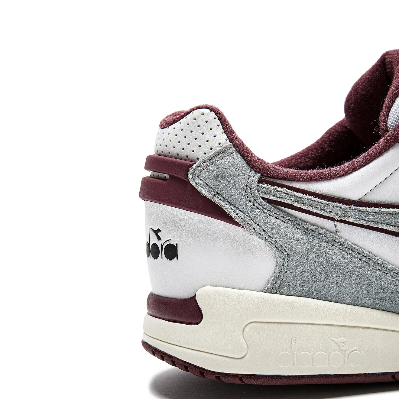 Diadora Womens Winner SL Trainer Moon Rock / Malaga Red Shoes Diadora