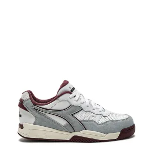 Diadora Womens Winner SL Trainer Moon Rock / Malaga Red Shoes Diadora