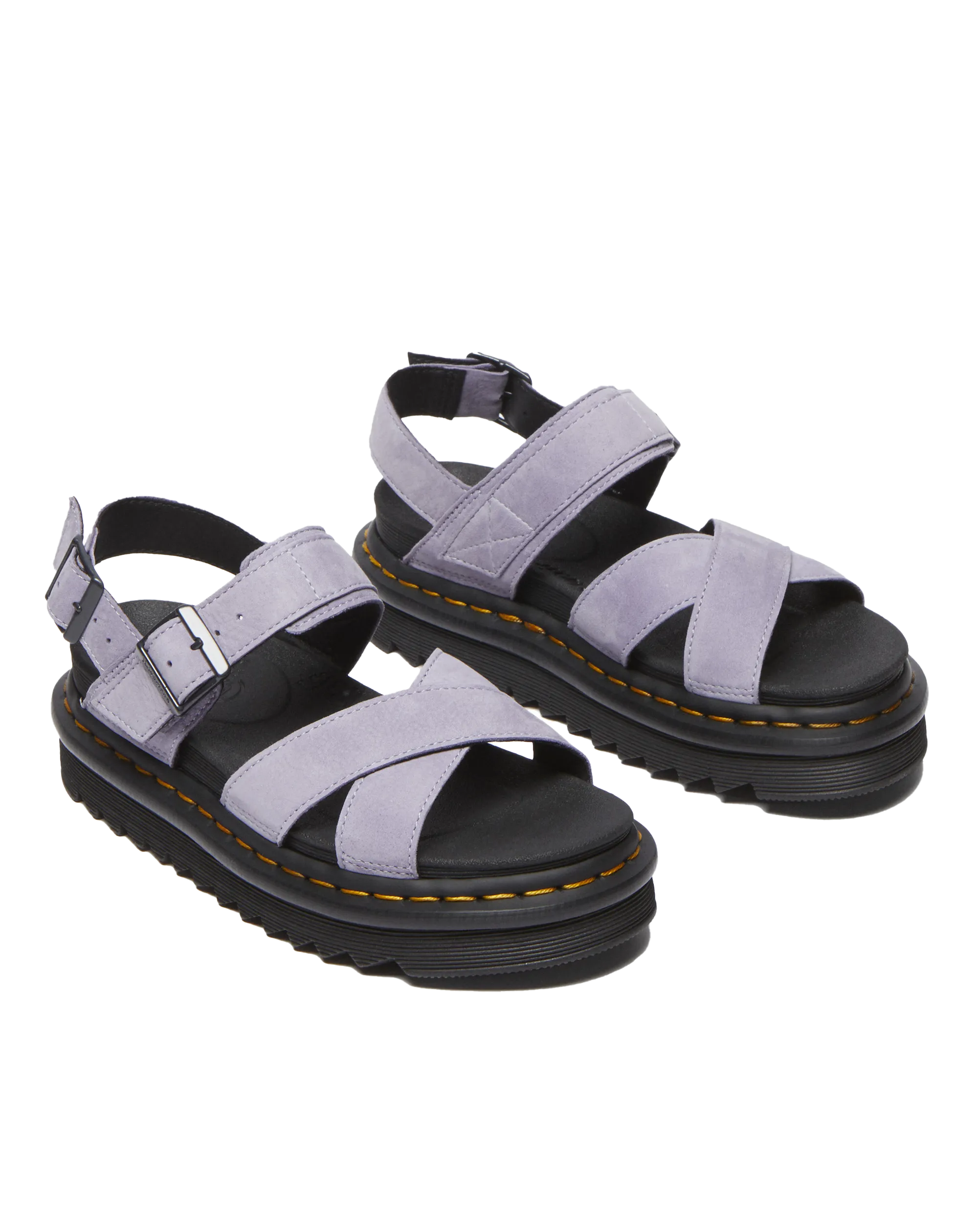 Dr Martens Shoes Voss II Buttersoft Leather Strap Sandals in Frosted Lavender