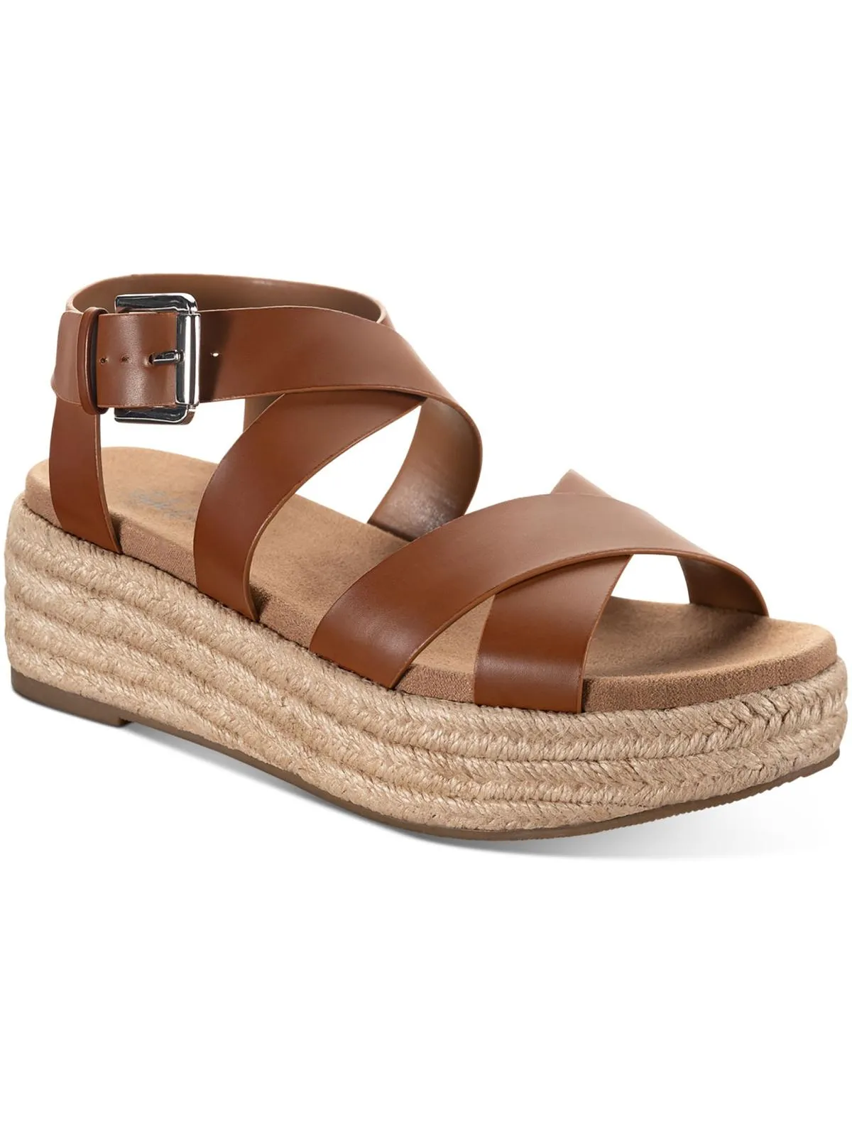 Emalinee Womens Faux Leather Slingback Wedge Sandals