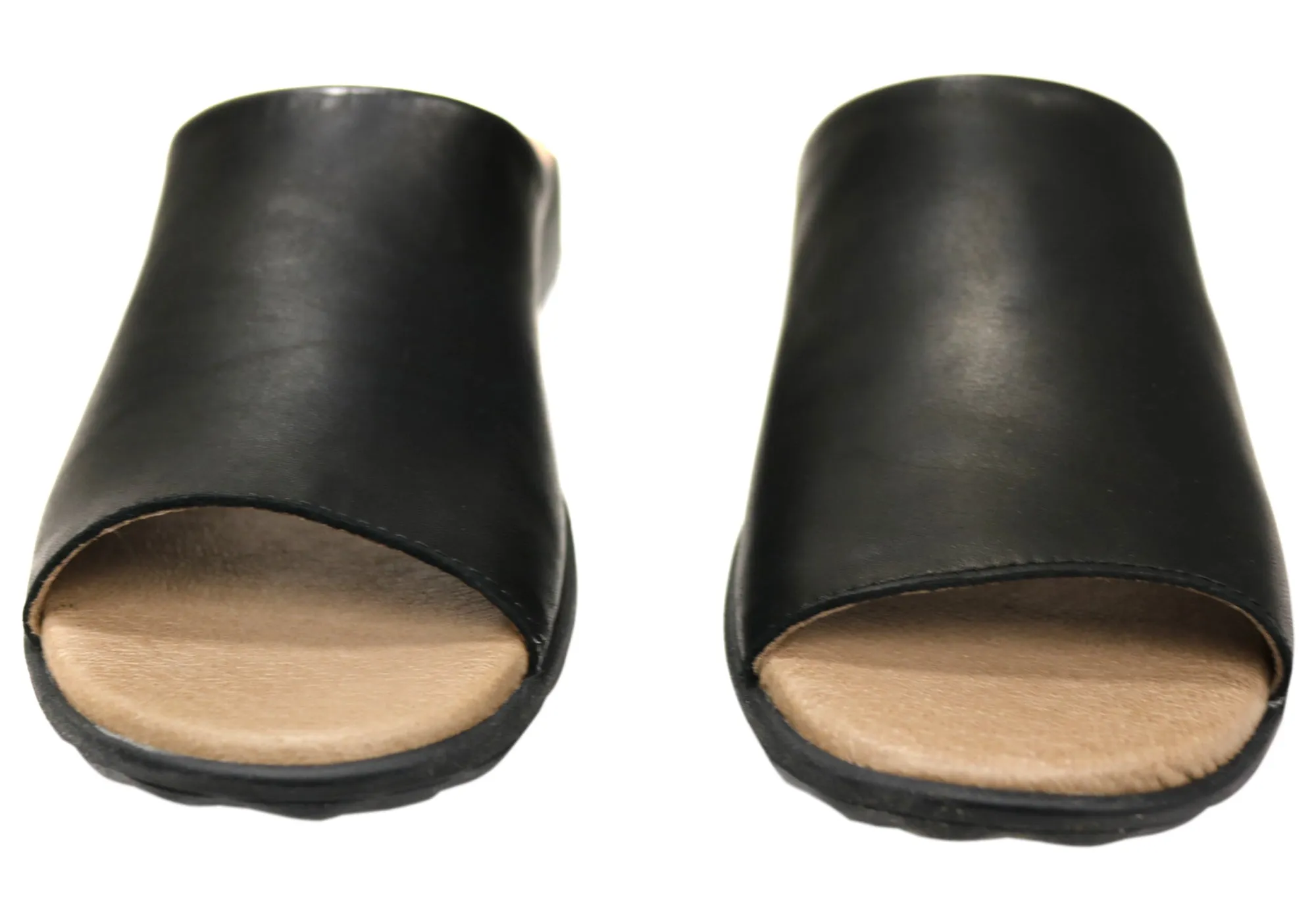 Flex & Go Host Womens Comfort Leather Slides Sandals Made In Portugal Flex & Go Shoes