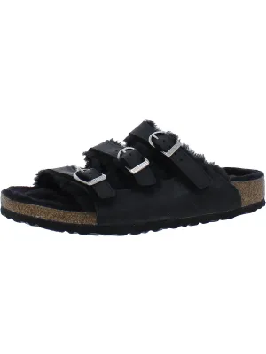 Florida Fresh Shearling Womens Shearling Leather Slide Sandals