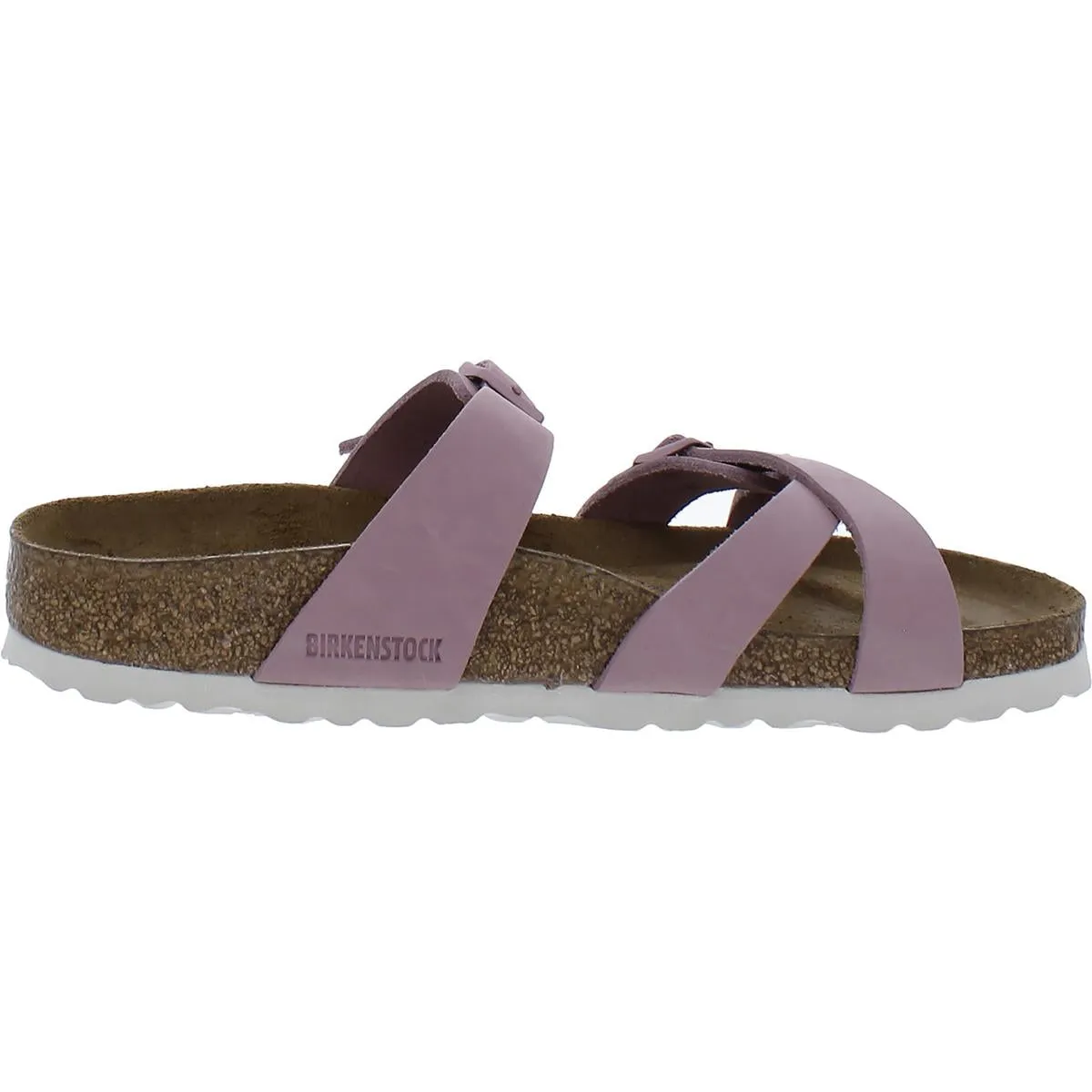 Franca Womens Leather Footbed Slide Sandals