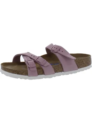 Franca Womens Leather Footbed Slide Sandals