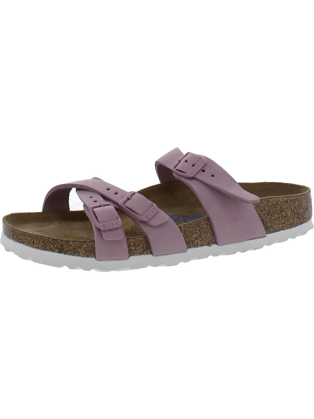 Franca Womens Leather Footbed Slide Sandals