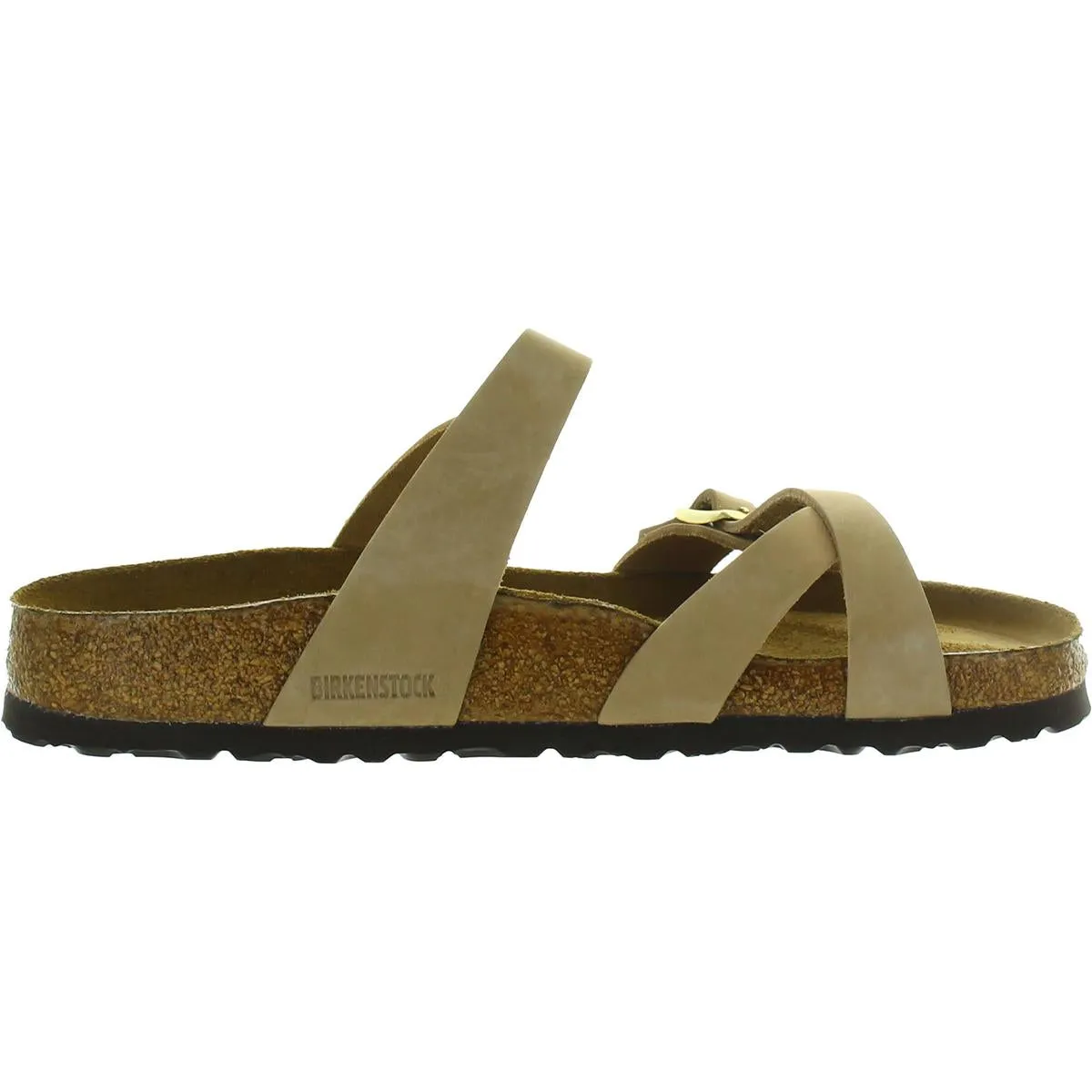 Franca Womens Leather Footbed Slide Sandals