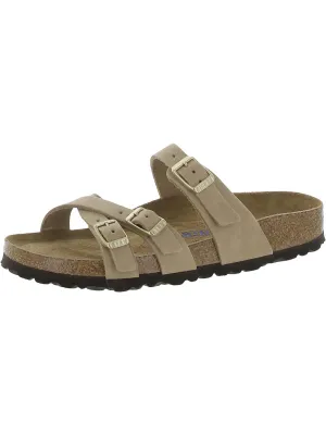 Franca Womens Nubuck Strappy Slide Sandals