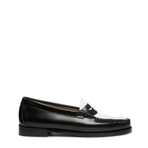 G.H.Bass Womens Bass Weejun Penny Loafer Black & White Leather G.H.Bass Shoes