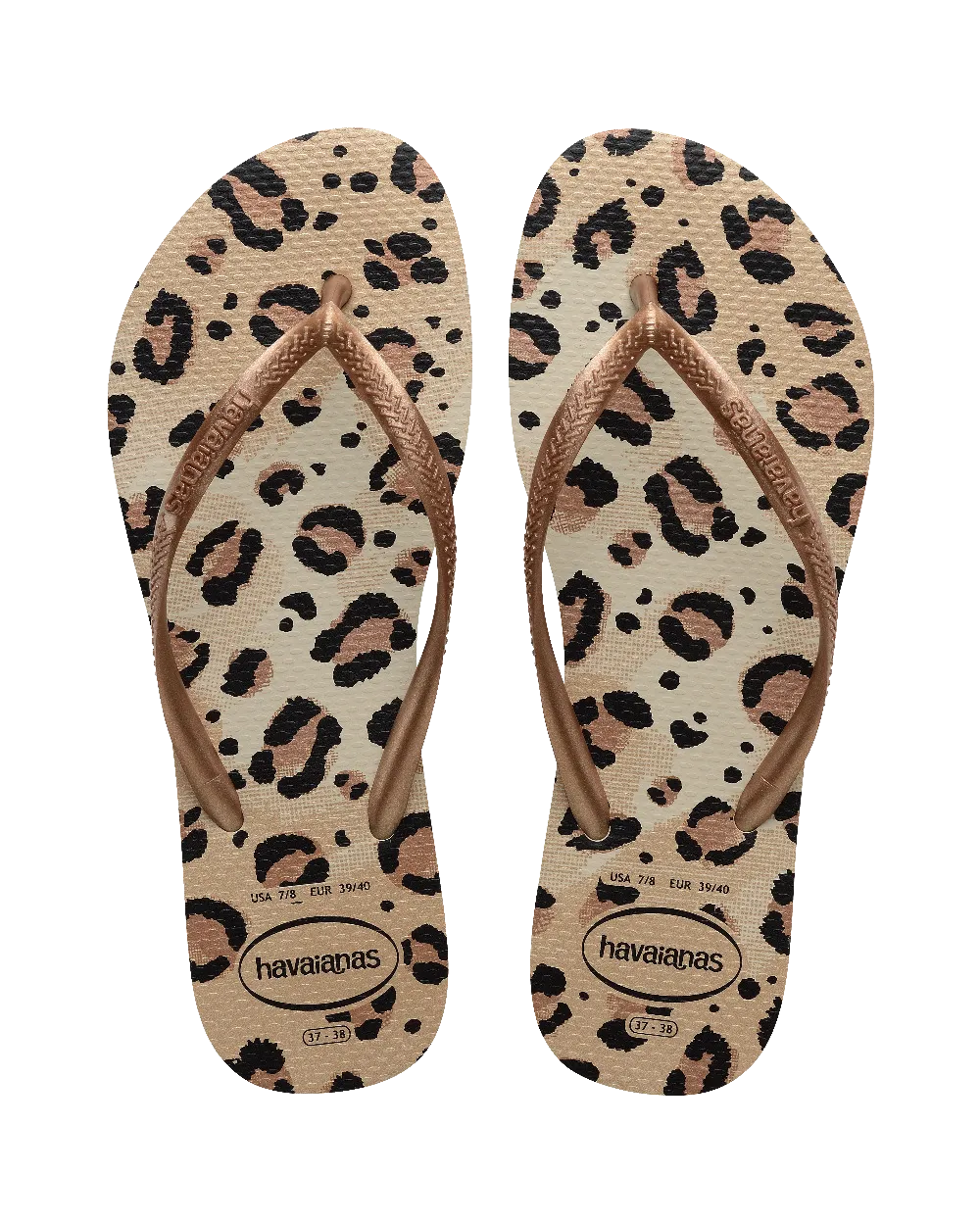 Havaianas Shoes Slim Animals Flip Flops in Beige & Beige
