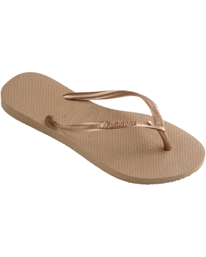 Havaianas Shoes Slim Crystal SW II Flip Flops in Rose Gold