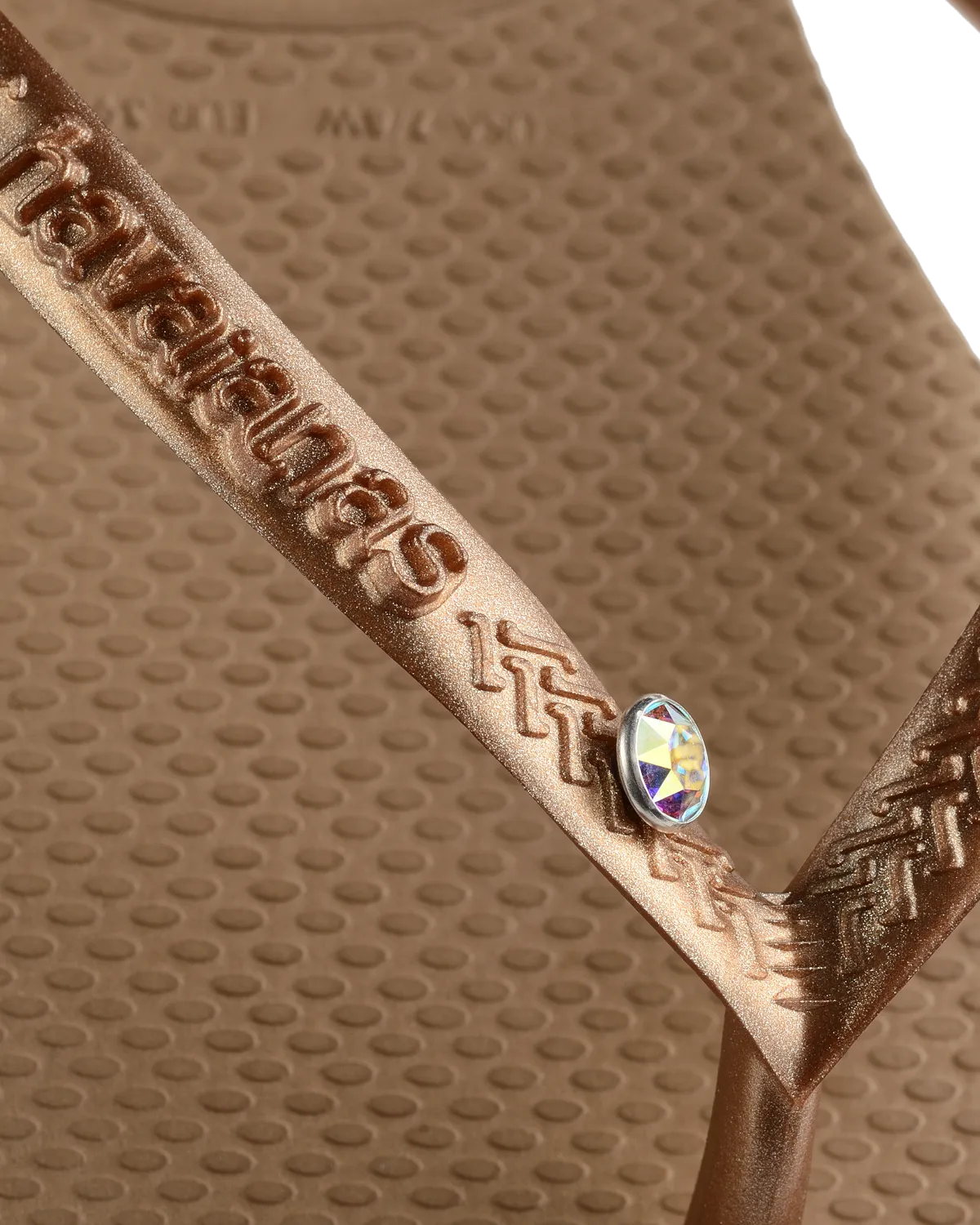 Havaianas Shoes Slim Crystal SW II Flip Flops in Rose Gold