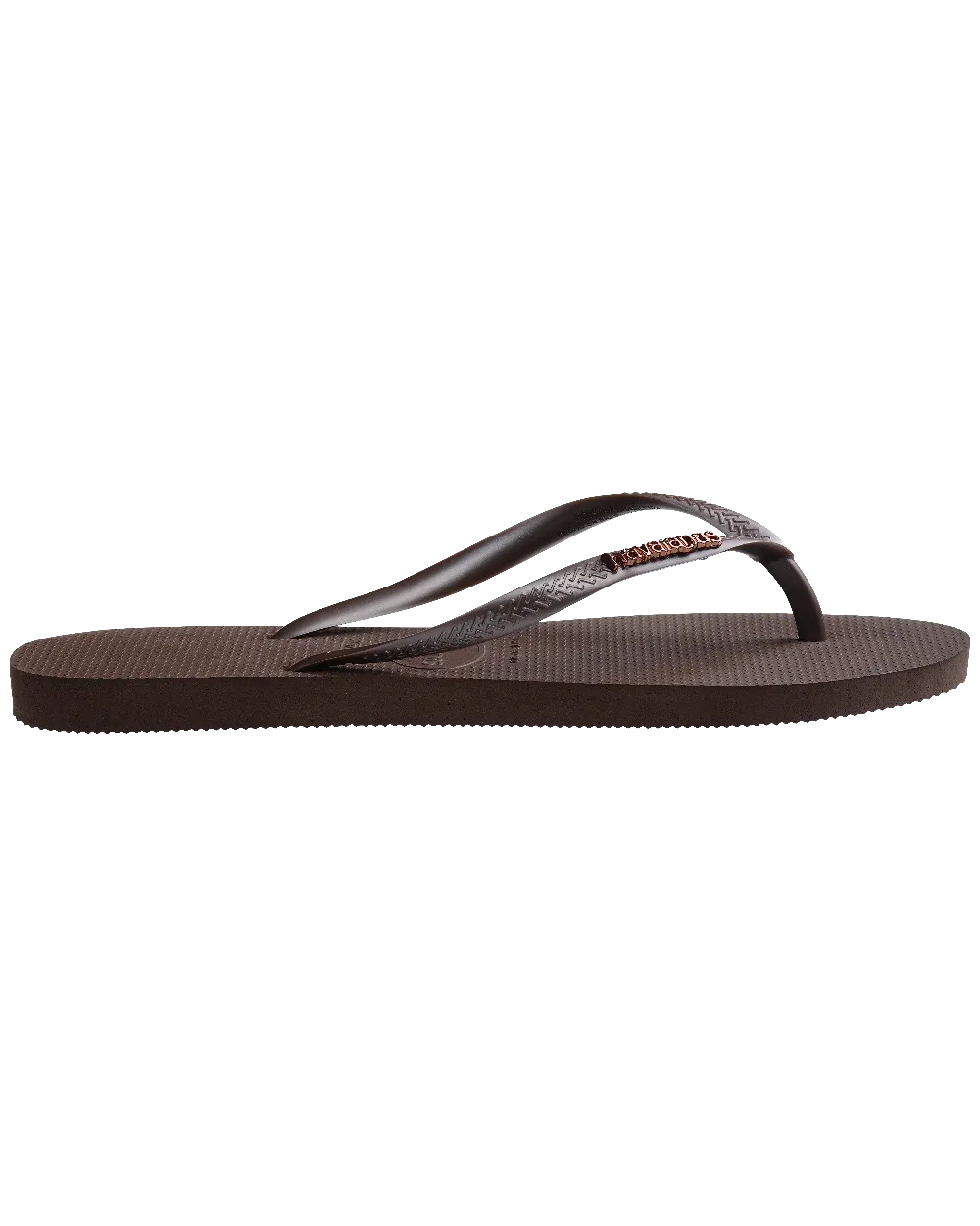 Havaianas Shoes Slim Metallic Flip Flops in Dark Brown