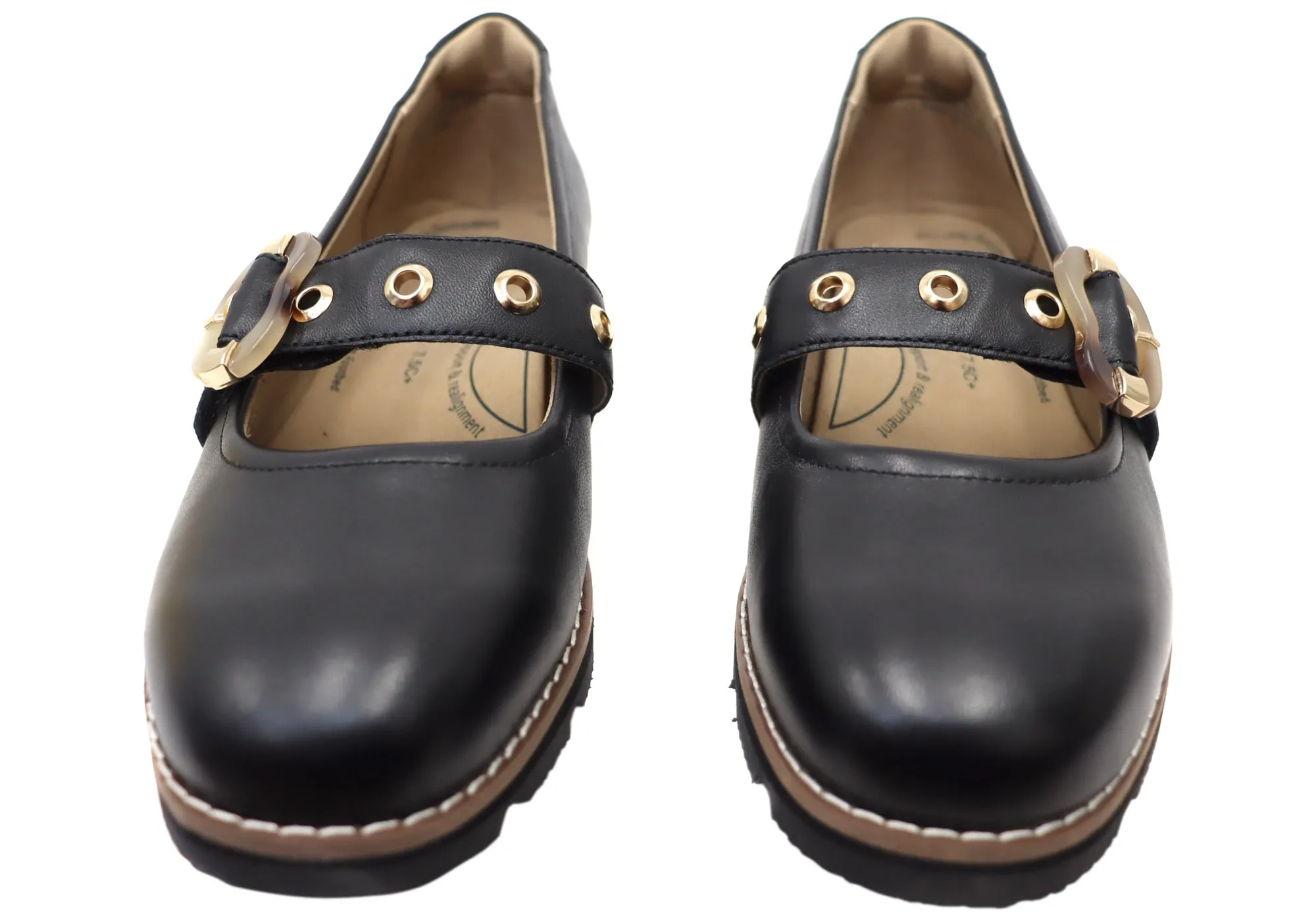 Homyped Lucy MJ Womens Supportive Leather Mary Jane Shoes Homyped Shoes