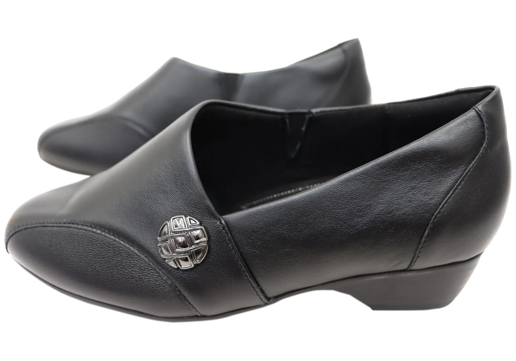Homyped Thandi Stretch Womens Comfortable Leather Low Heel Shoes Homyped Shoes