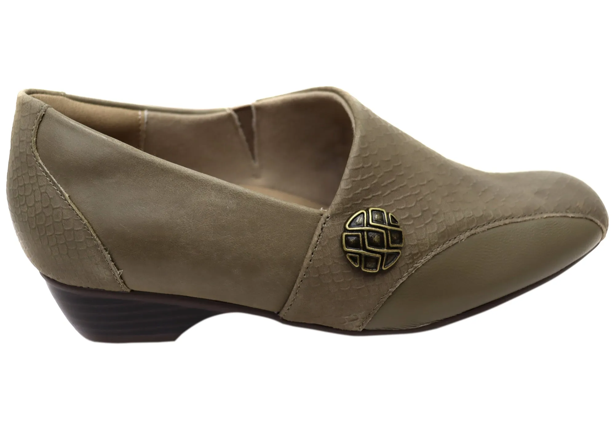 Homyped Thandi Stretch Womens Comfortable Leather Low Heel Shoes Homyped Shoes