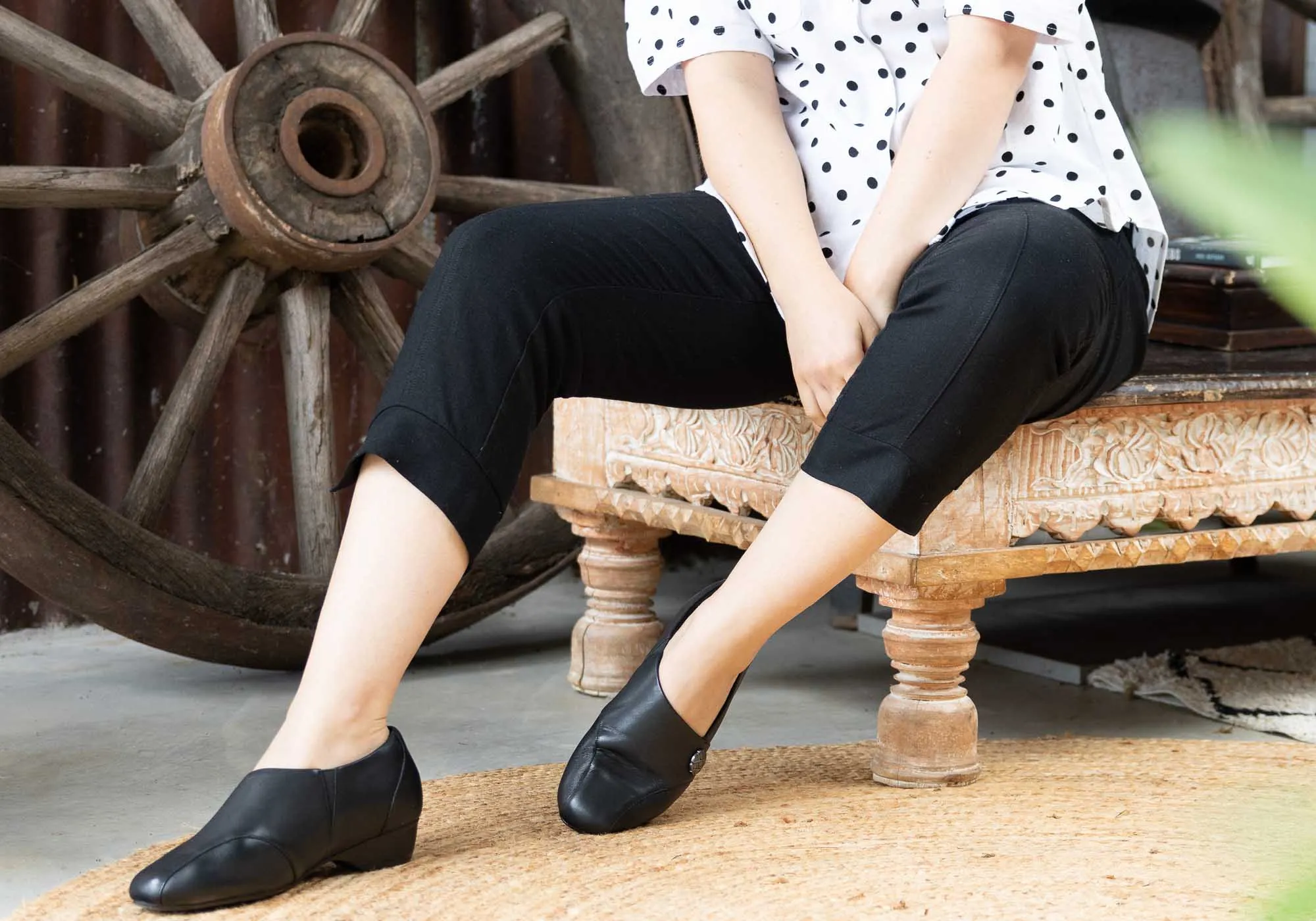 Homyped Thandi Stretch Womens Comfortable Leather Low Heel Shoes Homyped Shoes