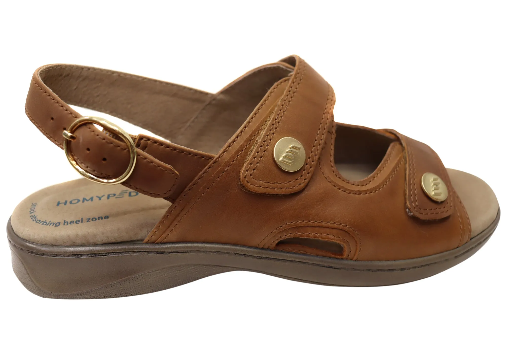 Homyped Waverley Womens Supportive Comfort Leather Wide Fit Sandals Homyped Shoes