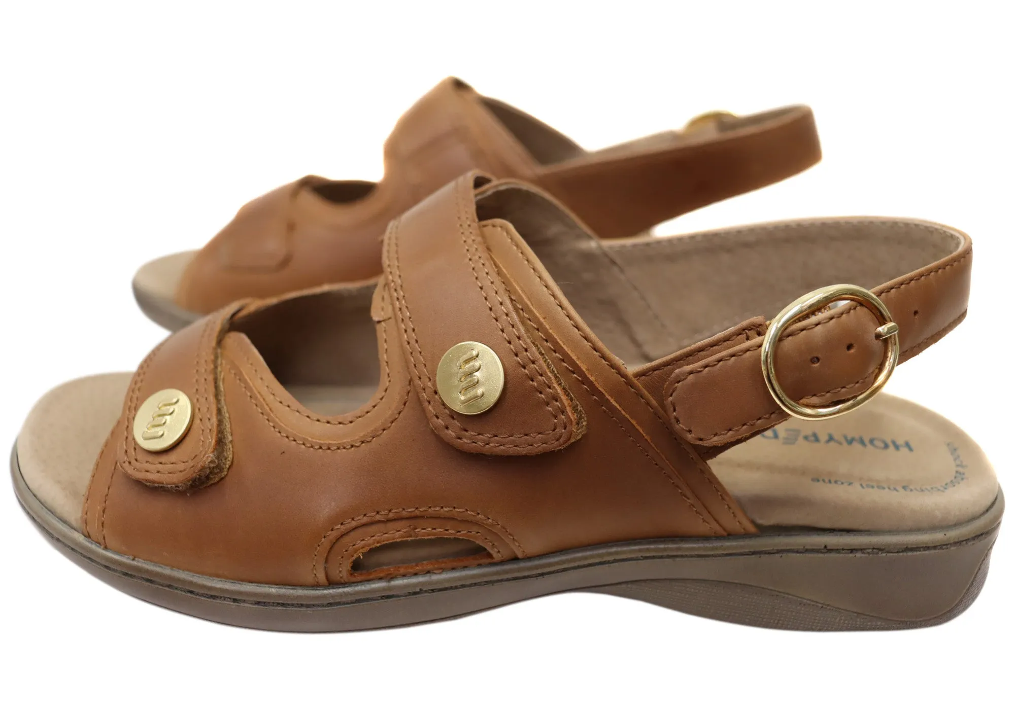 Homyped Waverley Womens Supportive Comfort Leather Wide Fit Sandals Homyped Shoes