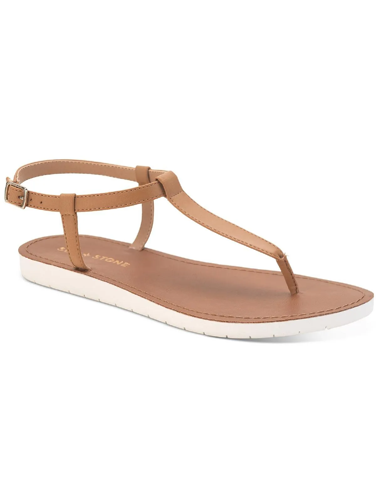 Kristi Womens Faux Leather Slingback Flat Sandals