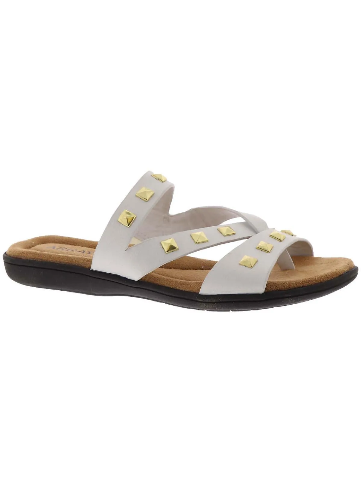 LaJolla Womens Leather Metallic Thong Sandals
